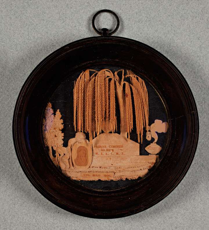 A north Italian fruitwood microcarving on ebony miniature